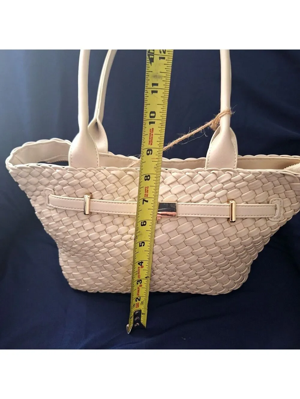 NWT EXPRESSIONS NYC Vegan Small Tote Purse Handbag Beige Taupe